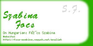 szabina focs business card